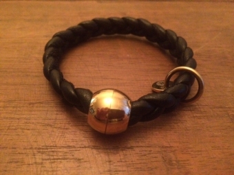 Qudo leren armband Codino zwart/goud